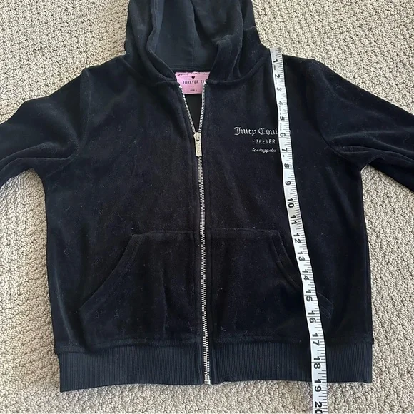 Juicy Couture x forever 21 Black Zip-Up velour Hoodie - Picture 4 of 5